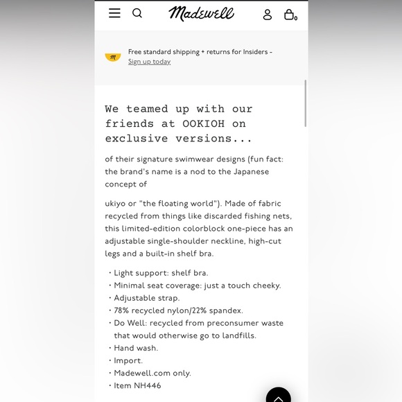 NWT Madewell x OOKIOH Newport One-Piece Swimsuit in Colorblock - Picture 6 of 6